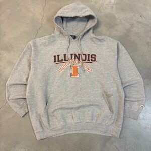 Vintage y2k Illinois Fighting Illini Gray Hoodie